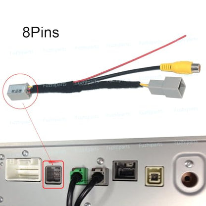 8 Pin for Mitsubishi Outlander ASX GF GG ZJ 2013-2020 Car Radio Stereo OEM Reverse Parking Rearview Back UP Camera Video Input RCA Adapter Converter T-Harness Plug - style: T-Harness