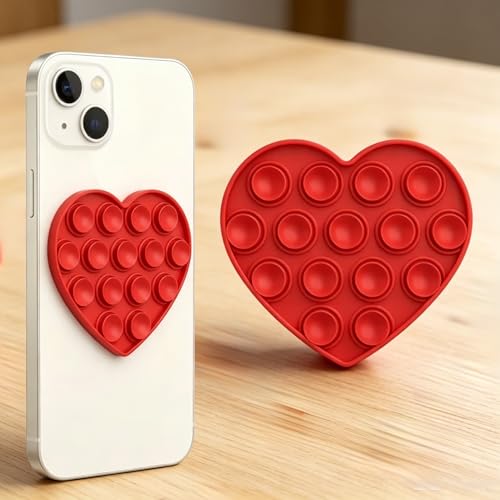 2Pcs Heart-Shaped Suction Phone Grips, Hands-Free Wall Mounts - color: 2 PCS Y2K Suction Phone Grip