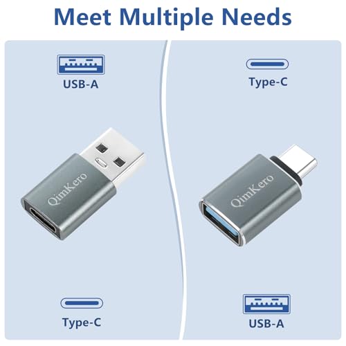 (4-Pack) 2 * Type C Female to A Male Charger Converter & 2 * USB C Male to USB Female OTG Adapter, for iPhone 16 15 14 13 Plus Pro Max,Apple Watch 10,Airpods,iPad,Car,Samsung Galaxy S23 S24 Ultra