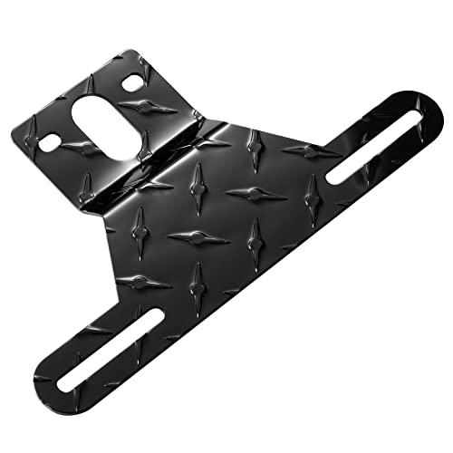 CZC AUTO Aluminum Trailer License Plate Light Bracket for Boat RV, Black - color: Black
