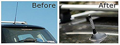 iJDMTOY 3-Inch Red Union Jack UK Flag Theme Short Antenna Compatible with MINI Cooper (All Models) & More Other Cars - color: Red/Blue Union Jack
