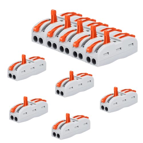 Lever Wire Connectors, Greencycle Inline Splices Push Quick Wire Connectors, 2 in 2 Out Push-in Combination for Electrical Cables 28–12 AWG, Max 32A,60PK - size: 60PCS, style: 2IN 2OUT