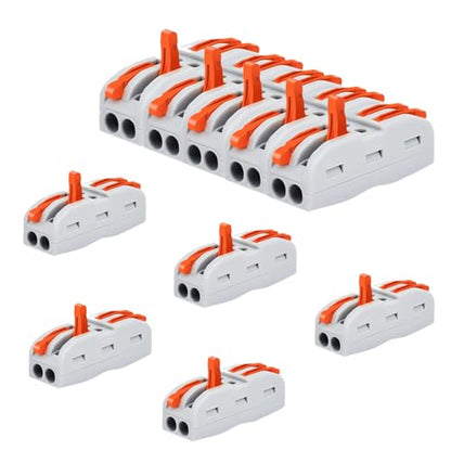 Lever Wire Connectors, Greencycle Inline Splices Push Quick Wire Connectors, 2 in 2 Out Push-in Combination for Electrical Cables 28–12 AWG, Max 32A,60PK - size: 60PCS, style: 2IN 2OUT