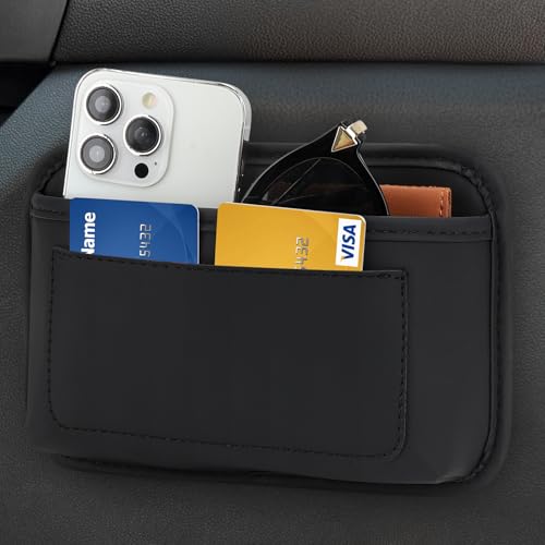 Accmor Universal Car Side Pocket Organizer, PU Leather Car Pocket Pouch Cell Phone Sunglasses Holder, Car Phone Pocket Organizer Accessories for Car Seat, Door, Window, Console