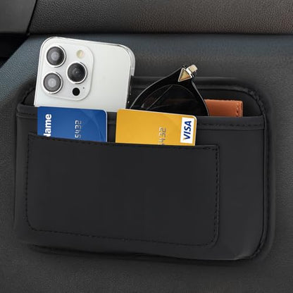 Accmor Universal Car Side Pocket Organizer, PU Leather Car Pocket Pouch Cell Phone Sunglasses Holder, Car Phone Pocket Organizer Accessories for Car Seat, Door, Window, Console