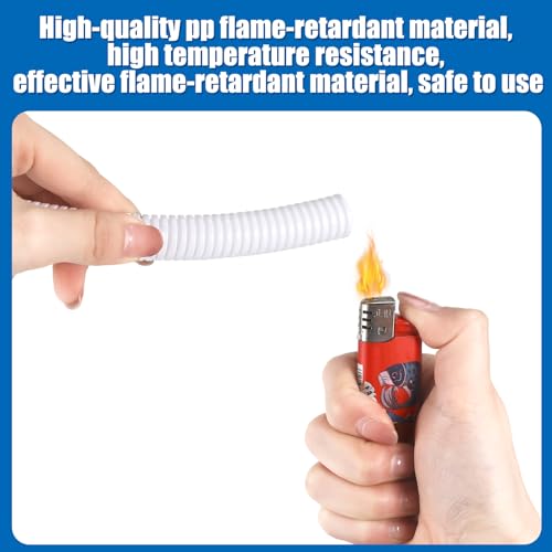 Kanayu 1/2''-50 Ft Split Wire Loom Tubing, White Flame Retardant - color: White, size: 1/2''-50 Ft