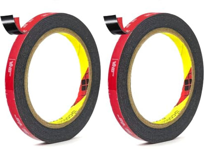 3M Double Sided Tape Heavy Duty Mounting Tape Strong Adhesive Tape Waterproof Foam Tape Picture Hanging Strips (0.39in X 10ft) (Pack of 2) - size: 0.39in x 9.85ft (Pack of 2)