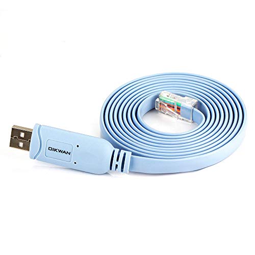 USB to RJ45 Console Cable 2pack, Essential Tool for Cisco, NETGEAR, Ubiquiti, LINKSYS, TP-Link Routers/Switches Connection, Compatible with Windows, Mac, Linux Laptops (Pack of 2) - size: 6 ft 4 Pack