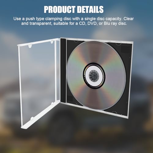 6PCS Car CD Jewel Case, Clear Vehicle CD Storage Box with Assembled Removable Tray, Automotive DVD Disc Cover Protection Replacement Accessories, Universal for SUV Truck Sedan (Black) - color: Black