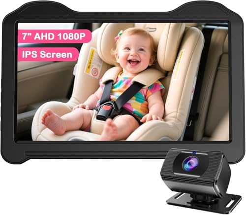 7-Inch Car Seat Camera for Baby: 1080P HD Invisible IR Auto Night Vision - size: 7 inch