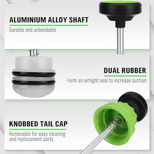 SWANLAKE 500cc Fluid Extractor & Fill Pump, Automotive Fluid Pump Extractor, Oil Change Pumps with 23'' Long Hose, 2PCS 12'' Extension Tubes, Suction Pumps for Lawn Mowers Cars - color: 500ML with Hose Green