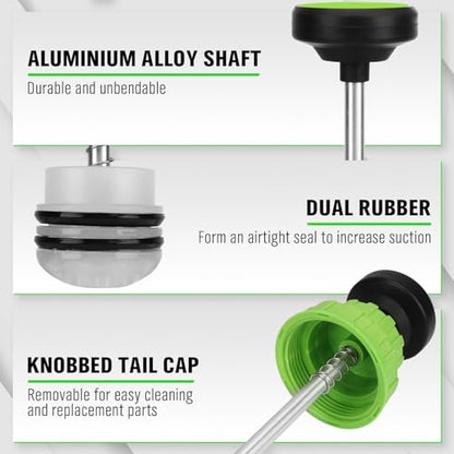SWANLAKE 500cc Fluid Extractor & Fill Pump, Automotive Fluid Pump Extractor, Oil Change Pumps with 23'' Long Hose, 2PCS 12'' Extension Tubes, Suction Pumps for Lawn Mowers Cars - color: 500ML with Hose Green