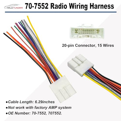 20Pin Radio Wiring Harness for Nissan 2007-2017/ Subaru 2008-2015 Aftermarket Radio Stereo Wire Harness with Antenna Adapter Aftermarket Car Stereo CD Player Stereo Receiver Wire Cable 70-7552 - style: 20Pin Harness+Antenna for Nissan/Subaru(15wires)