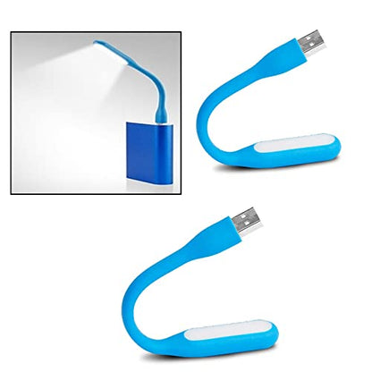 Mini Flexible Light, Portable USB Led Reading Night Lamp for PC Laptop Computer Notebook Power Bank - 2 Pack (Blue) - color: Blue