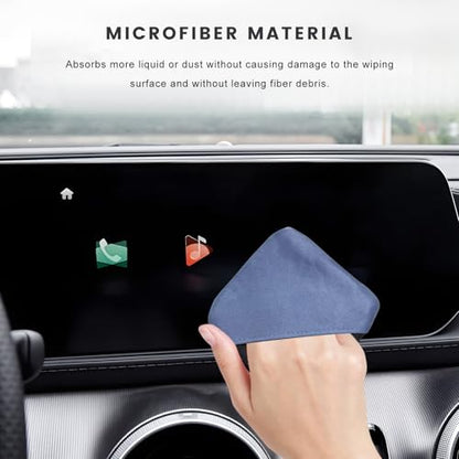 2 PCS Car Screen Cleaner, Foldable Microfiber Cloth Auto Touchscreen Cleaning Pad, Vehicle Touch Screen Cleaning Wipes Universal Interior Accessories for Dashboard LCD Display (Blue & Gray) - color: Blue & Gray, 2 Pcs