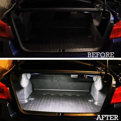 iJDMTOY Super Bright Xenon White Full LED Trunk Cargo Area Light Assembly w/Switch Compatible With Subaru Impreza WRX XV Crosstrek Ascent, Powered by 18-SMD LED Diodes