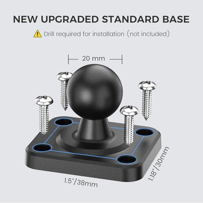 OHLPRO Tablet Mount for Truck - Heavy Duty Drill Base Tablet Holder for Car Dashboard, iPad Holder for All 5"-13" iPad Pro Samsung Galaxy Kindle fire Tablets and Car Wall etc. - 8-inch Arm - size: 8-inch Plastic Arm