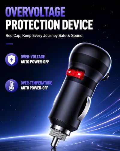 RGB USB Hub for Tesla 2024-2027 Model 3 Highland and 2025-2027 Model Y Juniper, 60W Dual Retractable USB-C Fast Charging Car Charger Multi USB Port Hub for Tesla Center Console Docking Station