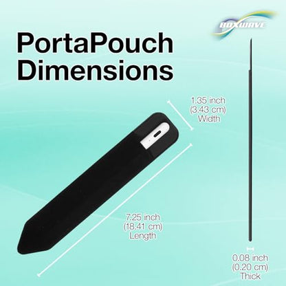BoxWave Stylus Pouch Compatible with Lagwry Dual Car Dash Cam 2025 (7 in) - Stylus PortaPouch, Pen Stylii Holder Carrier Portable Self-Adhesive - Jet Black