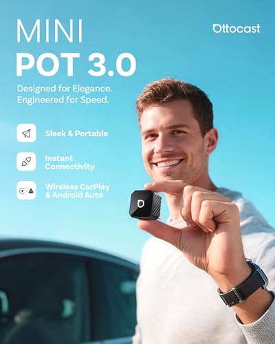 OTTOCAST Mini 2-in-1 Wireless CarPlay/Android Auto Adapter,Auto-Reconnect - color: Black (USB-A&C)