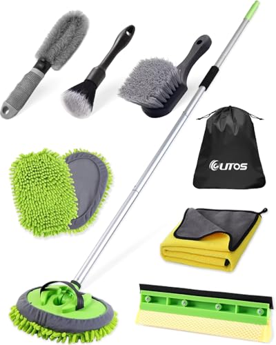 8Pcs Car Wash Kit, 62’’ Car Wash Brush with Long Handle, Microfiber Carwash Kit Set, Car Washing Supplies for Cars RV Truck Exterior - color: Car Wash Kit