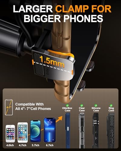 Phone Holders for Your Car [Never Blocking] Universal Car Phone Mount Hands Free Car Phone Holder for Car Vent Extension Clip Air Fit for iPhone Android Smartphone