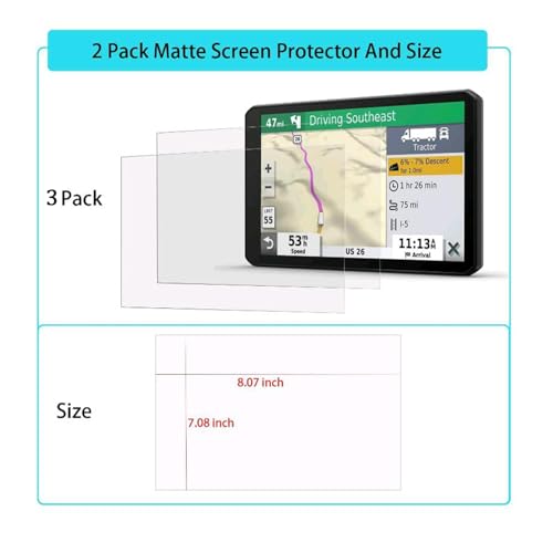 i-Tensodo 3 Pack Universal Trimmable High Definition Screen Protector for All Mini Navigation, Anti Scratch, HD Clear Screen Protector Film, Sizes: 8.07 x 7.08 inches