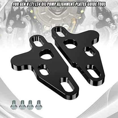 2Pcs Oil Pump Alignment Tool,Billet Aluminium Oil Pump Guide Kit Tool Cam Swap Pickup Tube Girdle Brace Hold Down Installation Engines Tool for Gen V Lt1 Lt4 Lt5 L83 L86 L87 Engines (BLACK) - color: BLACK