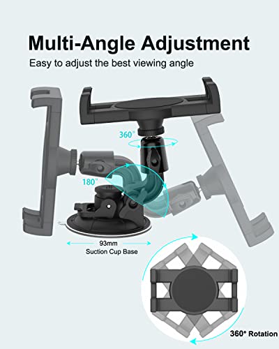 Windshield Car Tablet Mount, Heavy Duty Dashboard Tablet Holder