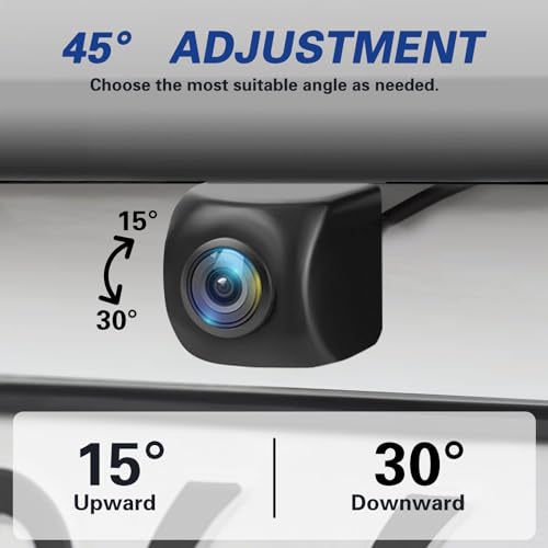 License Plate Backup Camera with 5in Monitor, 170 Degree Wide Angle DIY Grid Lines Waterproof Reverse Rear View Camera Systems for Truck Car Trailer SUV - size: 5''+License plate camera