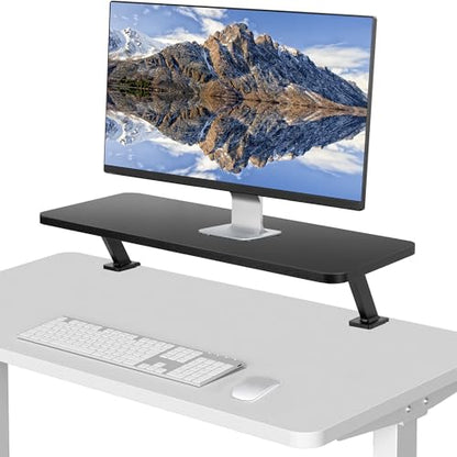 VIVO Black Clamp-on Small 26 inch Ergonomic Desk Shelf, Single Computer Monitor Stand Riser - Desk Organizer Holds 1 Screen or Laptop STAND-SHELF24B - size: 24" shelf
