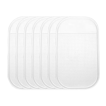 HARFINGTON 7pcs Car Dashboard Anti-Slip Mat 5.5" x 3" Universal Sticky Dash Pad Washable Reusable Car Non-Slip Mats for Phone Keys Sunglasses Electronic Devices, Transparent - color: Transparent
