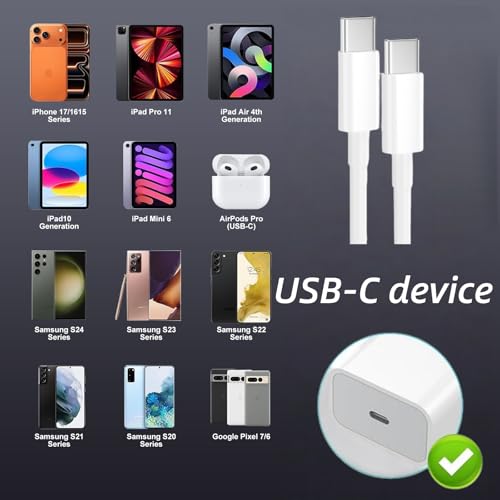 Short USB C to USB C Cable 1.5 ft, 60W Fast Charging USBC Car Charger Cord - size: 1.5FT, style: USBC to USBC