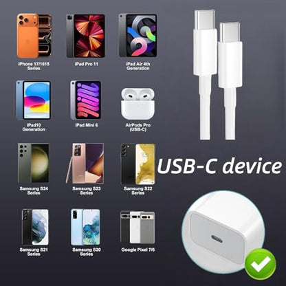 Short USB C to USB C Cable 1.5 ft, 60W Fast Charging USBC Car Charger Cord - size: 1.5FT, style: USBC to USBC