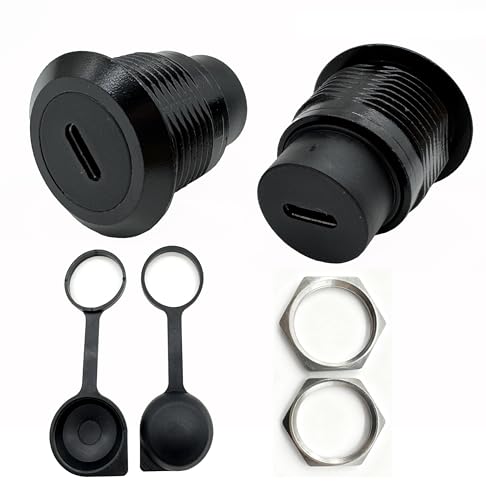 2PCS USB-C Pass Through Connector, Type C Panel Mount Couplerr, Female to Female Charger Adapter Socket (Rotundity) - color: Rotundity