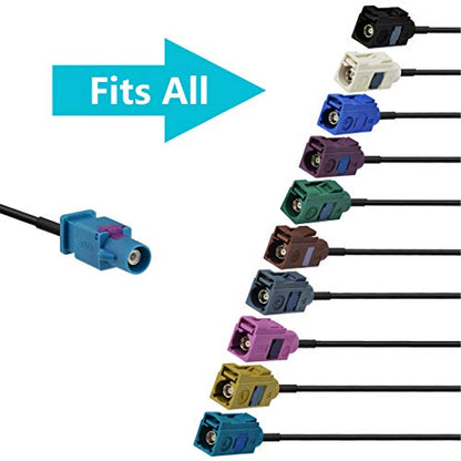 Bingfu Fakra Z Female to Male Vehicle Antenna Extension Cable 2m 6.5 feet for Car Stereo Android Head Unit GPS Navigation FM AM Radio Sirius XM Satellite Radio 4G LTE TEL Telematics Bluetooth Module - size: 6.5ft / 2m