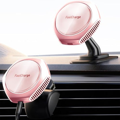 JOYMASS for MagSafe Car Mount Charger, 15W Fast Charging Magnetic Wireless Car Charger Phone Holder Mount Fits iPhone 15 Pro Max Plus 14 13 12 Mini MagSafe Case - Pink - color: PINK