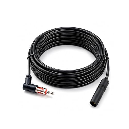 Car DIN Plug AM/FM Radio Stereo Male Right Angle to Female Adapter Antenna Connector Antenna Extension Cable Conversion Cable (10 Ft) - size: 10 Ft