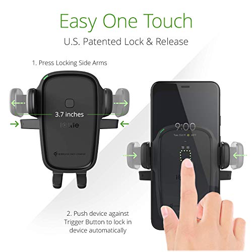 iOttie Car Charger Easy One Touch Wireless 2 Qi Charging CD Slot + Air Vent Combo Phone Mount for iPhone, Samsung Galaxy, Huawei, LG, Smartphones, Black - style: Wireless 2