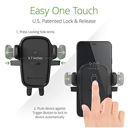 iOttie Car Charger Easy One Touch Wireless 2 Qi Charging CD Slot + Air Vent Combo Phone Mount for iPhone, Samsung Galaxy, Huawei, LG, Smartphones, Black - style: Wireless 2