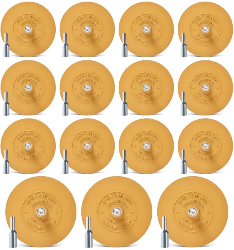 15 PCS Decal Remover Eraser Wheel Rubber Eraser Wheel Adhesive Remover Wheel for Cars Sticker Remover Tool Removes Pinstripe Stripe Vinyl Tape and Graphic - size: Flat 15 PCS