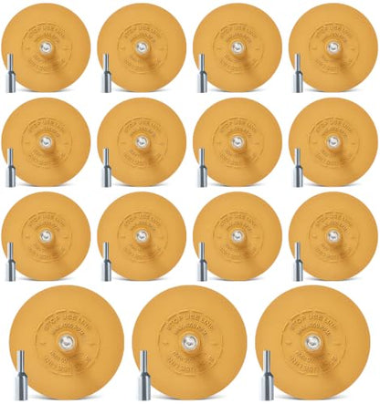 15 PCS Decal Remover Eraser Wheel Rubber Eraser Wheel Adhesive Remover Wheel for Cars Sticker Remover Tool Removes Pinstripe Stripe Vinyl Tape and Graphic - size: Flat 15 PCS