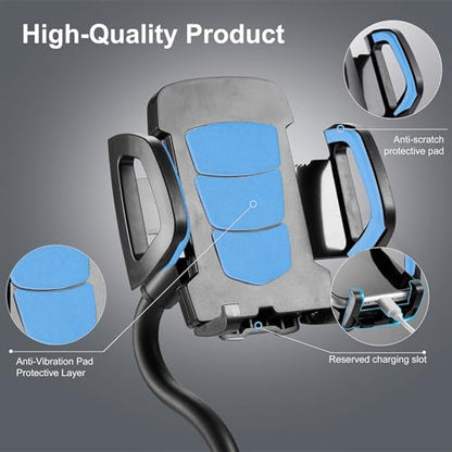 YUHENG Car Cup Holder Phone Mount, 360° Rotating Adjustable Gooseneck, Universal Cupholder Cell Phone Cradle for iPhone Samsung, Secure Fit, One-Touch Release - color: Blue