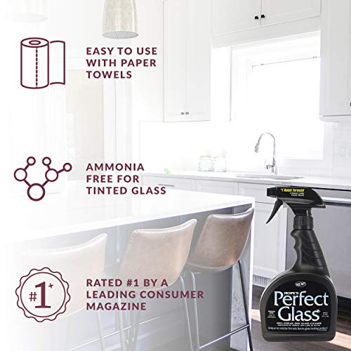 HOPE'S Perfect Glass Cleaner, Streak-Free, Ammonia-Free Window, Mirror, Screen, and Shower Door Cleaner, Indoor and Outdoor Glass Surfaces, 32 Fl Oz Spray Bottle and 67.6 Fl Oz Refill, Pack of 4 - style: 32 Fl Oz Spray Bottle and 67.6 Fl Oz Refill (Pack o