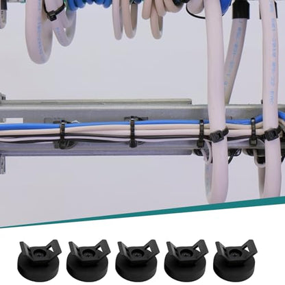 2026 Upgraded Magnetic Zip Tie Mount Base 20PCS with Zip Ties, Rubber Coated 22mm Cable Clips, 7.7lb Strong Magnet Wire Holder, Heavy Duty Cable Management for Car, Home, Office, Workshop