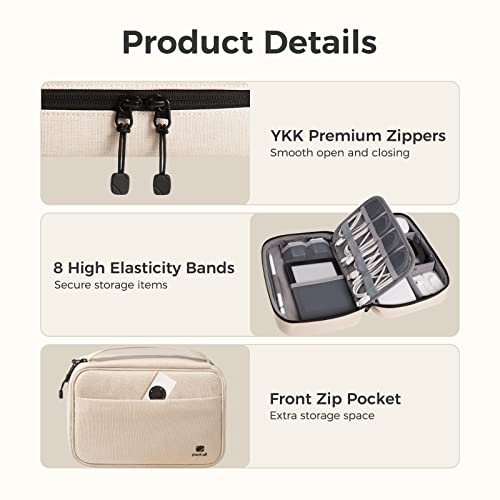 pack all Electronic Organizer Plus, Shockproof Cable Organizer Bag - color: Beige
