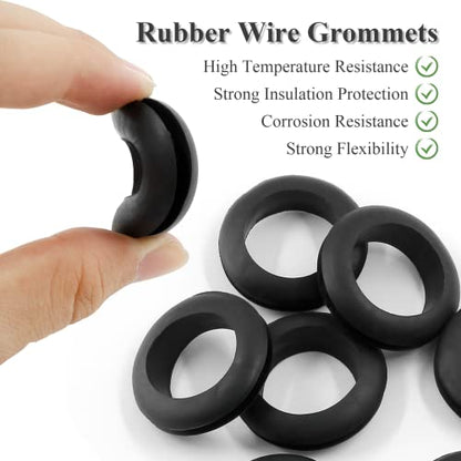 12 Pcs Rubber Grommet, 1-1/5" ID 1-1/3" Hole, Black - color: Black, size: 30mm (1-1/5 inch)