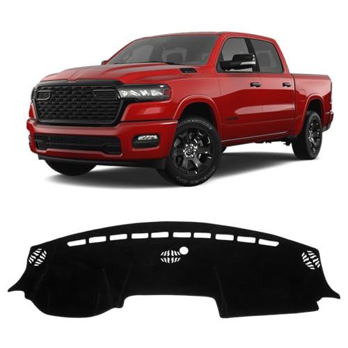 Sunsdrew Dash Cover 2019-2026 Dodge Ram 1500 2500 3500 Dashboard Cover Mat for Ram Suede Dash Mat Accessories Sun Shade Nonslip Mesh Protector No Glare - size: 19+Dodge Ram Dash Cover