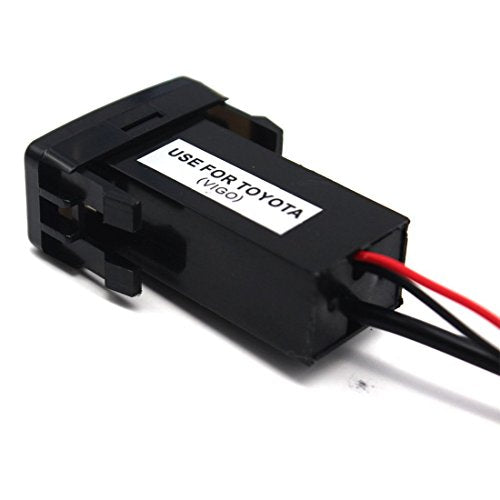 USB Car Charger with Audio Port for Toyota VIGO, 2.1A 2-Port Adapter for HTC, Samsung, Huawei, etc.