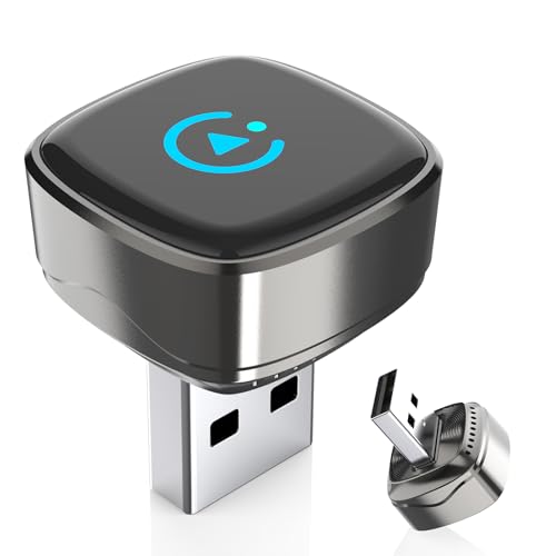 Wireless CarPlay Adapter, 2026 Upgraded Wired to Wireless for Apple CarPlay & Android Auto, Mini USB Design Car Play Adapter with Type-C Extension, Plug and Play, Stable Connection & No Latency